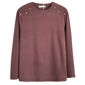 100 kg-os kora tavaszi egyszerű egyszínű szegecs DE bársony szövetből készült póló nagy méretű női meleg O-nyakú alap felsők 2176