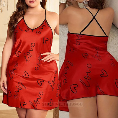 Velika veličina 3XL 4XL 5XL Ženska spavaćica Seksi spavaćica s naramenicama Ružičasta košulja za spavanje Ogrtač za kupanje Široki satenski kućni ogrtač