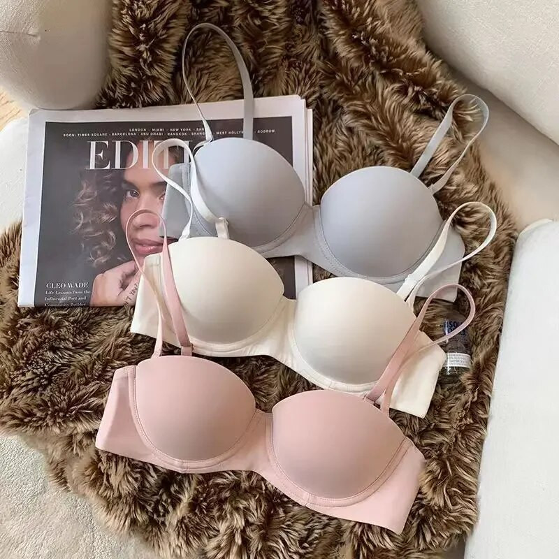 Bešavni grudnjaci za žene Nevidljivo donje rublje Push Up grudnjak 1/2 košarice Bralette Udobni grudnjak Nonwire Jednostavno seksi donje rublje
