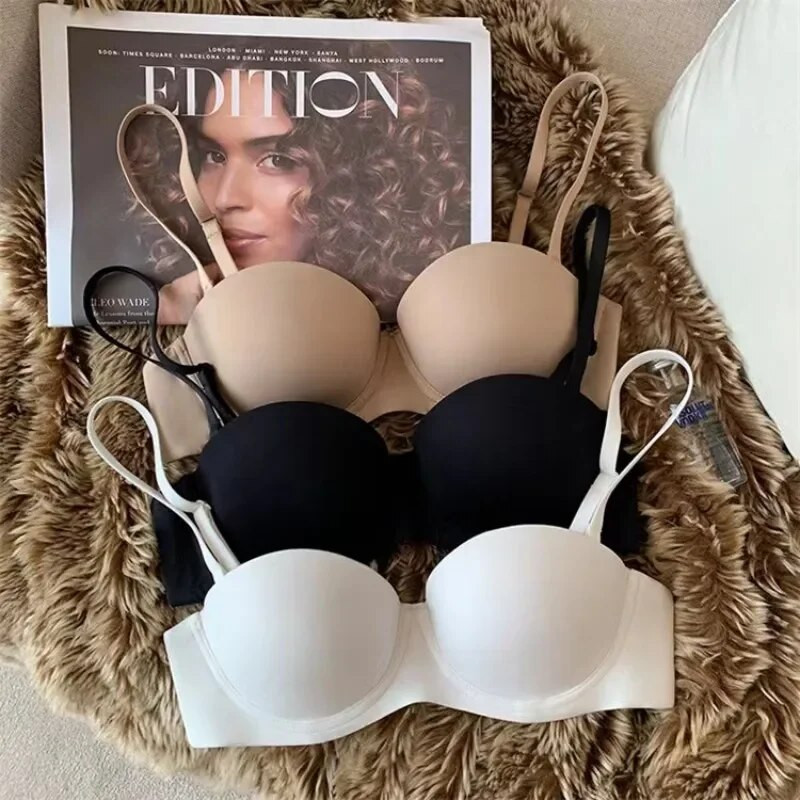 Bešavni grudnjaci za žene Nevidljivo donje rublje Push Up grudnjak 1/2 košarice Bralette Udobni grudnjak Nonwire Jednostavno seksi donje rublje