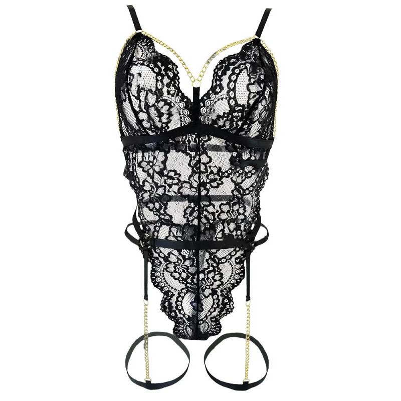 Seksualus, prigludęs apatinio trikotažo rinkinys, nėriniai, permatomas tuščiavidurio apatinio trikotažo komplektas, moteriškas kostiumas, sujungtas su grandine, apatinis trikotažas, apatinis trikotažas Seksualūs