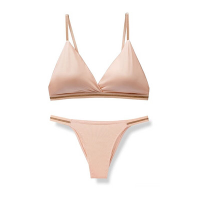 1 készlet női fehérnemű melltartó rövid szettek Női Bralette Active Bras Varrat nélküli vezeték nélküli jég selyem melltartó Bugyi Új fehérnemű BANNIROU