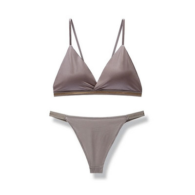 1 készlet női fehérnemű melltartó rövid szettek Női Bralette Active Bras Varrat nélküli vezeték nélküli jég selyem melltartó Bugyi Új fehérnemű BANNIROU