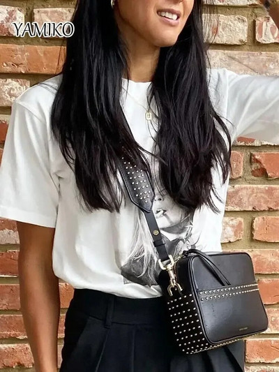 Nagy méretű Letter Sign Print póló fehér pamut nyári póló alkalmi felső női divat utcai pólók O-nyakú pulóver