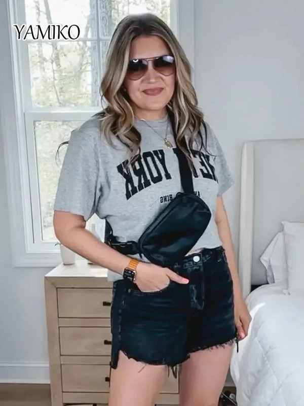 Nagy méretű Letter Sign Print póló fehér pamut nyári póló alkalmi felső női divat utcai pólók O-nyakú pulóver