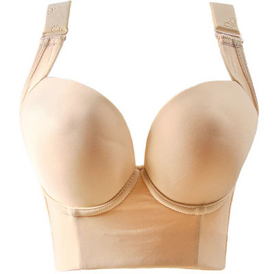 Σέξι Γυναικείο Σουτιέν Plus Size Push Up Deep Cup Εσώρουχα χωρίς ραφές Χωρίς Ατσάλινο Δαχτυλίδι Άνετο Σουτιέν Κρυφό στην πλάτη λίπος γιλέκο σουτιέν BCD Cup 34-50