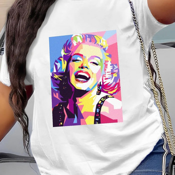 Βαμβακερό γυναικείο μπλουζάκι με αστέρια Γυναικείο T-shirt Vintage Street Casual T-shirt για κορίτσια με μεγάλο στήθος