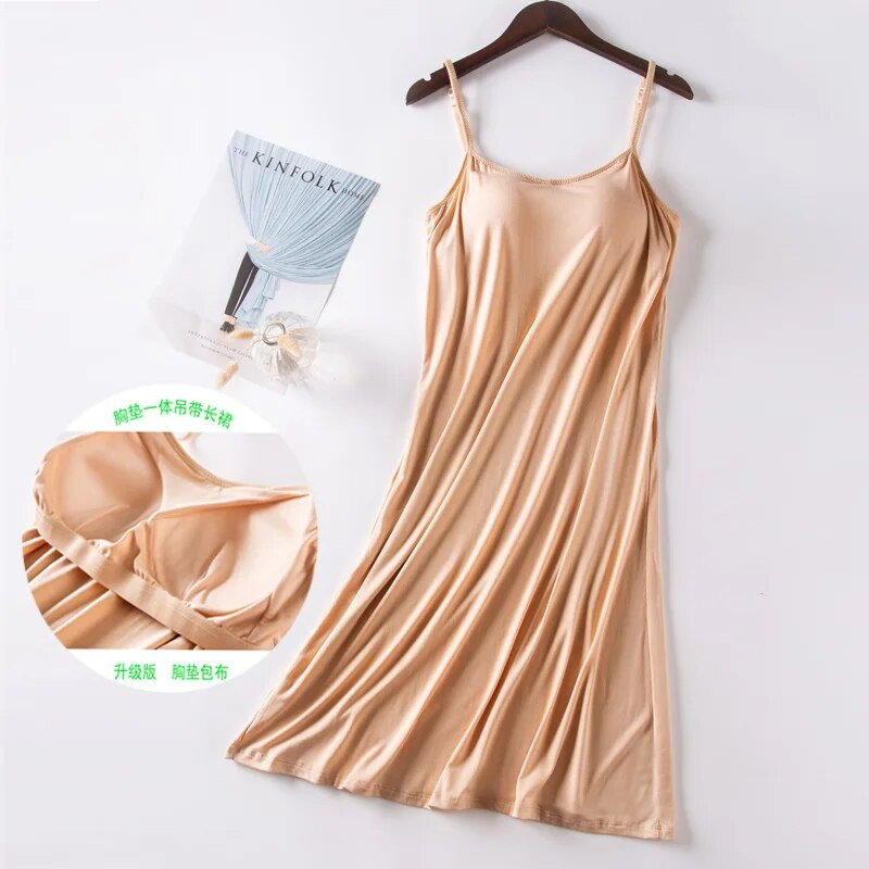 Fdfklak Modal hálóing mellkas alátét nadrágok fehérneműk nyári női rövid ruha szexi hálóruha női kényelmes hálóingek