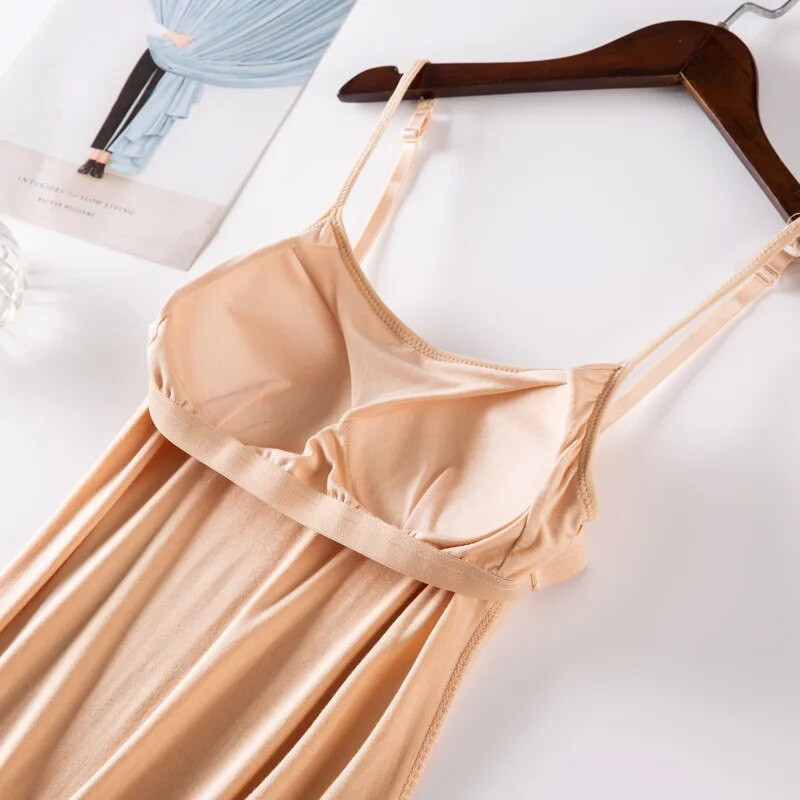 Fdfklak Modal hálóing mellkas alátét nadrágok fehérneműk nyári női rövid ruha szexi hálóruha női kényelmes hálóingek