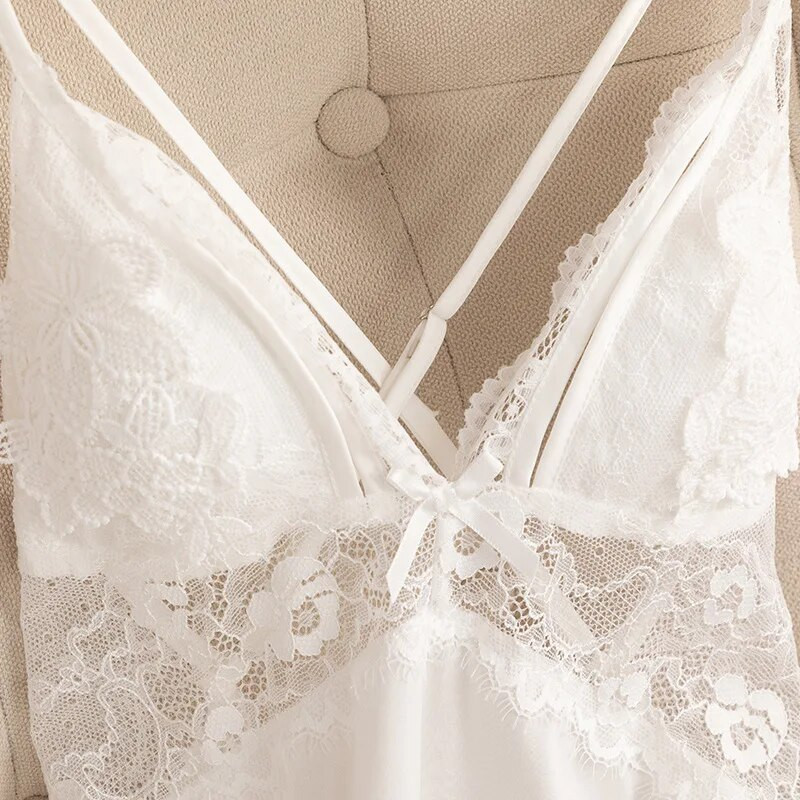 Seksi košulja spavaćica Ljetna ženska spavaćica Haljina Donje rublje Ženska spavaćica Čipkana spavaćica Satenska spavaćica Kućna odjeća