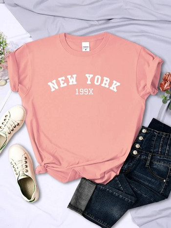 2024 Plus Size New York 199X Personality Letter T-shirt Γυναικεία μόδα, κοντό μανίκι, καθημερινά μπλουζάκια αθλητικά καλοκαιρινά μπλουζάκια