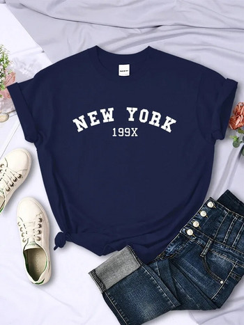 2024 Плюс размер New York 199X Personality Letter T Shirt Дамска модна марка Ежедневни тениски с къс ръкав Спортни летни тениски