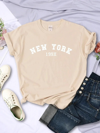 2024 Плюс размер New York 199X Personality Letter T Shirt Дамска модна марка Ежедневни тениски с къс ръкав Спортни летни тениски