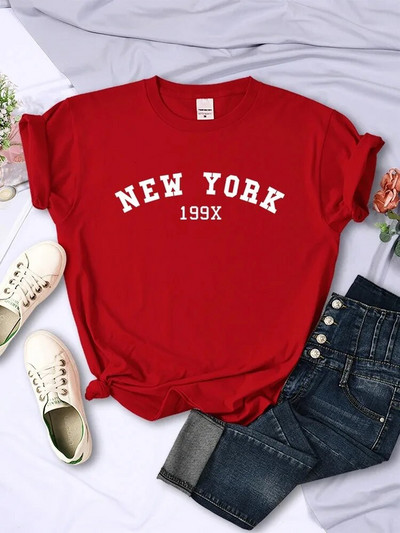 2024 Плюс размер New York 199X Personality Letter T Shirt Дамска модна марка Ежедневни тениски с къс ръкав Спортни летни тениски