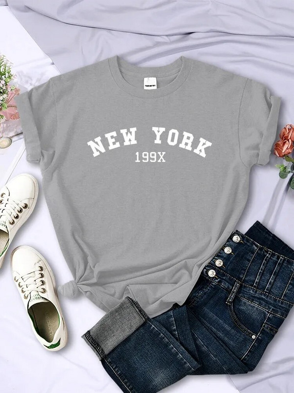 2024 Plus Size New York 199X Personality Letter Majica Ženska modna marka Ležerna majica kratkih rukava Sportske ljetne majice