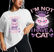 Γυναικείες σε μεγάλο μέγεθος «Έχω μια γάτα» Επιστολή εκτύπωσης Μπλουζάκι κινουμένων σχεδίων Χαρακτήρας τύπωμα μπλουζάκι Κορίτσι Harajuku γραφικά ρούχα Αιτιατικές μπλούζες