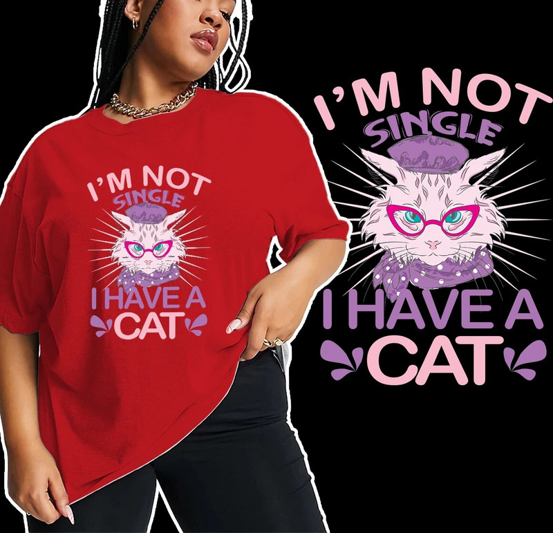 Γυναικείες σε μεγάλο μέγεθος «Έχω μια γάτα» Επιστολή εκτύπωσης Μπλουζάκι κινουμένων σχεδίων Χαρακτήρας τύπωμα μπλουζάκι Κορίτσι Harajuku γραφικά ρούχα Αιτιατικές μπλούζες