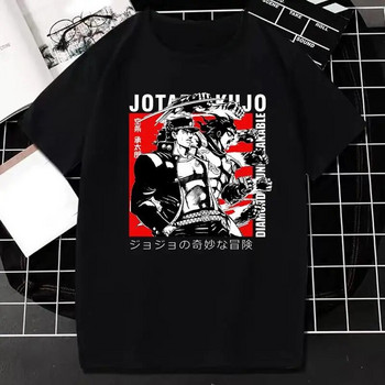 Японско аниме JOJO Bizarre Adventure Графичен печат Тениска Мъже Дамска мода Streetwear Тениска с къс ръкав Плюс размер Унисекс
