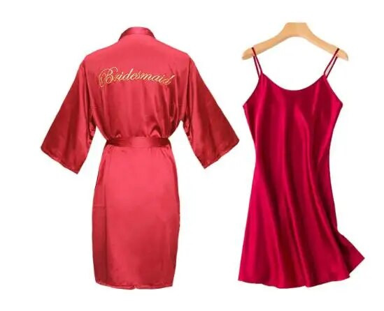 1PC/2PCS mladenka djeveruša ogrtač sa slovima remek haljina majka sestra mladenka vjenčani dar ogrtač kimono satenski ogrtač