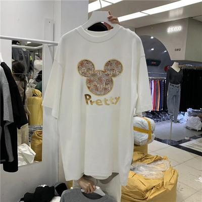 Moterų mados prekės ženklo marškinėliai Medvilniniai didesnio dydžio marškinėliai Moteriški marškinėliai trumpomis rankovėmis marškinėliai Drabužiai Nemokamas pristatymas