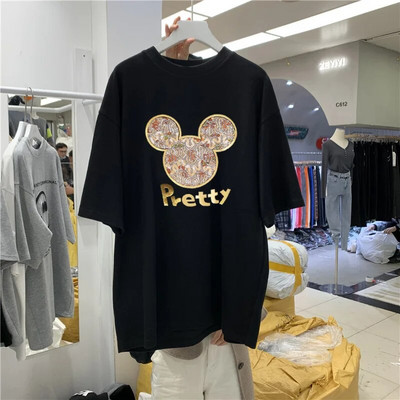 Moterų mados prekės ženklo marškinėliai Medvilniniai didesnio dydžio marškinėliai Moteriški marškinėliai trumpomis rankovėmis marškinėliai Drabužiai Nemokamas pristatymas