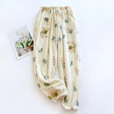 2024. Jesen/zima Nove pidžame Zimske ženske koraljne plišane zadebljane plišane duge rukave + duge hlače Slatko slobodno kućno krzno od flanela