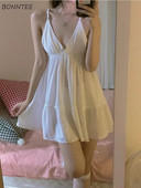 Mini hálóingek női szexi divat puha nyári ujjatlan napi hát nélküli egyszerű tömör elegáns, bő forma összehajtható hálóruha meleg