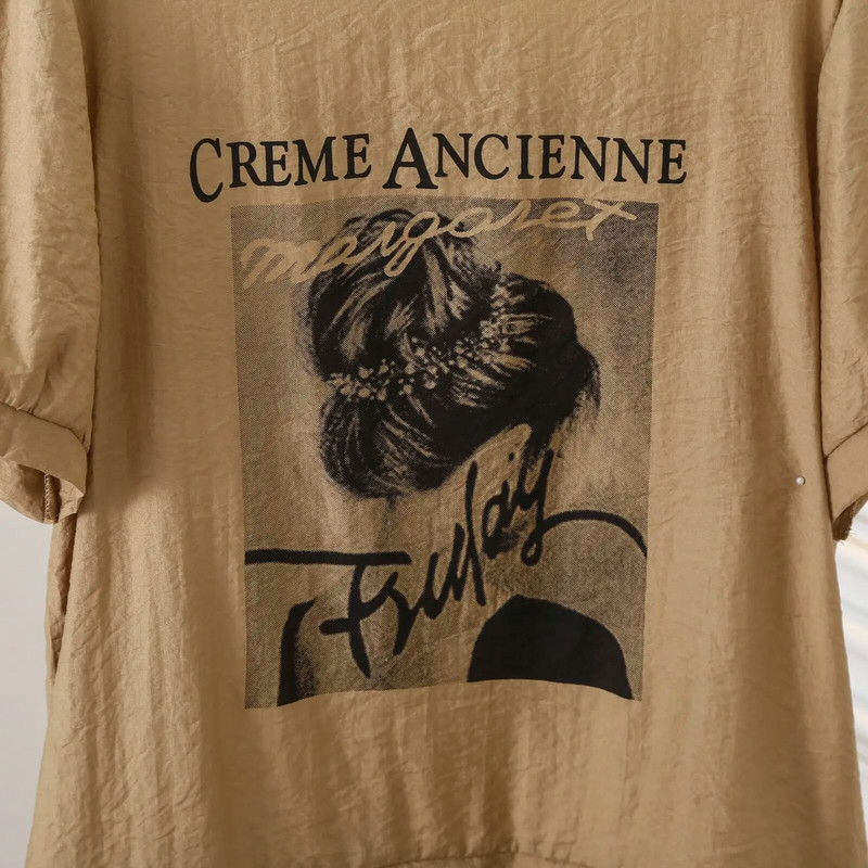 Ljetne majice kratkih rukava s tankim printom od 100 kg, ženska ležerna majica s okruglim izrezom 9832