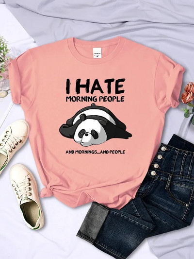 Lazy Panda Mrzim ranoranioce Ženske velike veličine Kratkih rukava Kreativna potpuno matematička odjeća Street Hip Hop Ženska majica s O izrezom