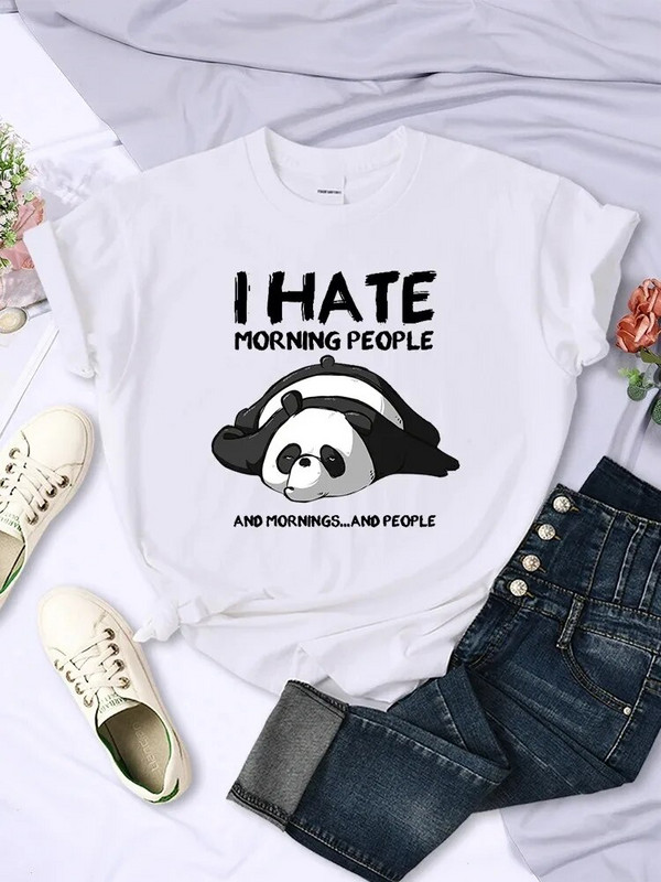 Lazy Panda Mrzim ranoranioce Ženske velike veličine Kratkih rukava Kreativna potpuno matematička odjeća Street Hip Hop Ženska majica s O izrezom