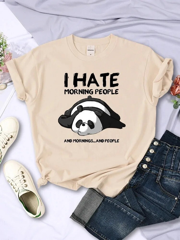 Lazy Panda Mrzim ranoranioce Ženske velike veličine Kratkih rukava Kreativna potpuno matematička odjeća Street Hip Hop Ženska majica s O izrezom