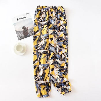 Японски стил памучни панталони дамски пролет и лято тънка част 100% памук многоцветна пижама панталон панталон против комари
