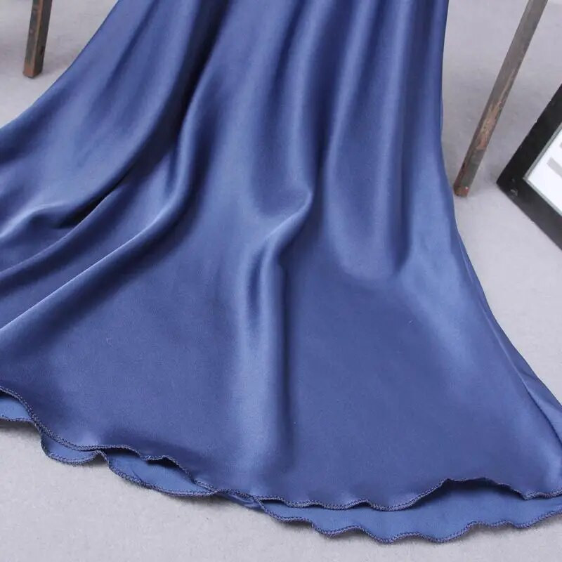 Seksualios moteriškos šilko chalato suknelės naktiniai marškinėliai nėriniuoti lankeliai Moteriški naktiniai marškinėliai, kostiumai, minkštos medžiagos miegui