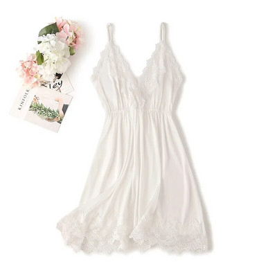 Seturi de pijamale pentru femei Cămașă de noapte sexy cu decolteu în V Robă din satin Îmbrăcăminte acasă Halat de baie + Mini rochie de noapte Costum de pijamă