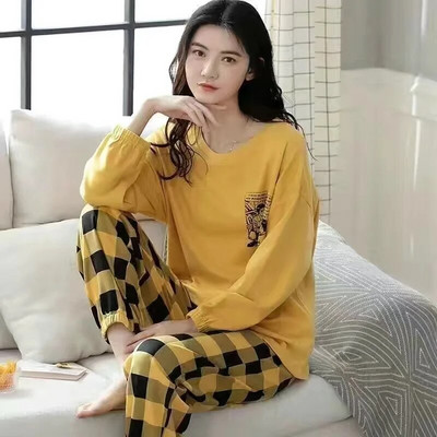 Fdfklak Pijamas De Mujer Uus multikas armas pidžaama naistele Koo puuvillane magamisriided kevadsügis koduülikond M-3XL naiste pidžaamad