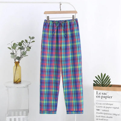 Proljeće Jesen Ženske 100% pamučne hlače za spavanje Ženske visokokvalitetne spavaćice Lounge Wear Hlače Ženske ležerne karirane kućne hlače