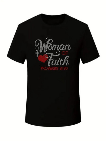 LW Плюс размер Тениска с къс ръкав Heart Letter Decor T-shirt 2024 НОВА лятна дамска тениска Tee Ежедневно дамско облекло
