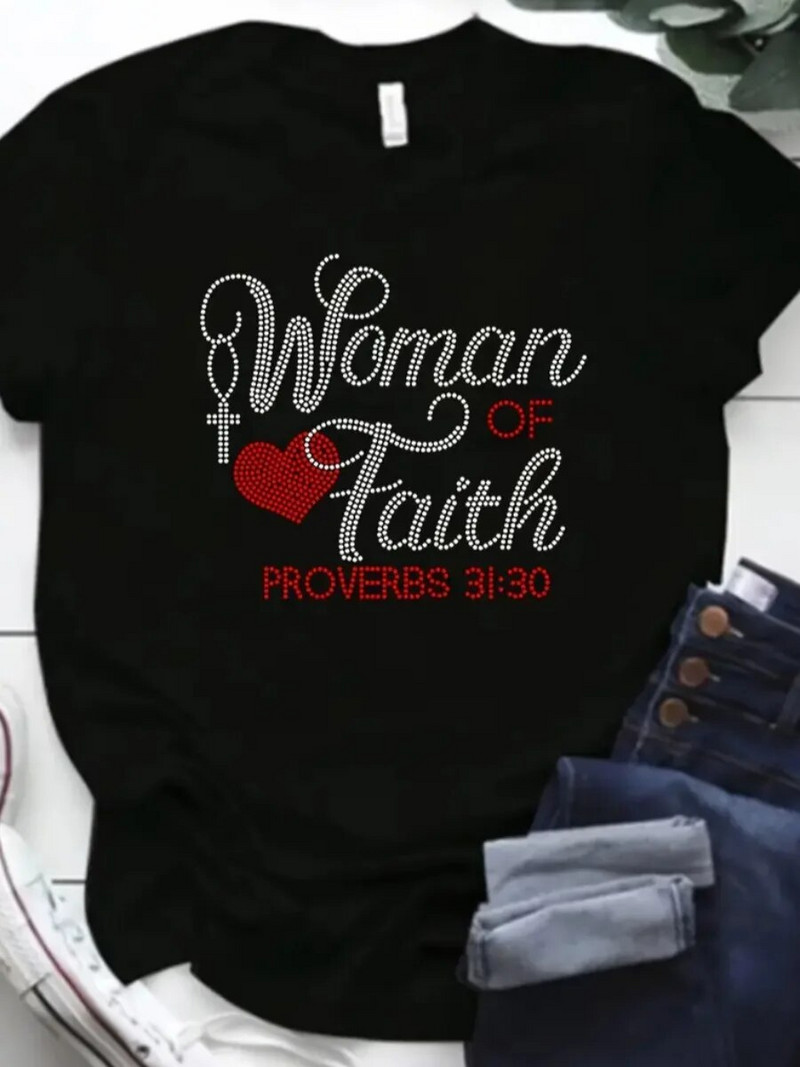 LW Plus Size majica kratkih rukava Heart Letter Decor T-shirt 2024 NOVA ljetna ženska majica kratkih rukava Ležerna ženska odjeća