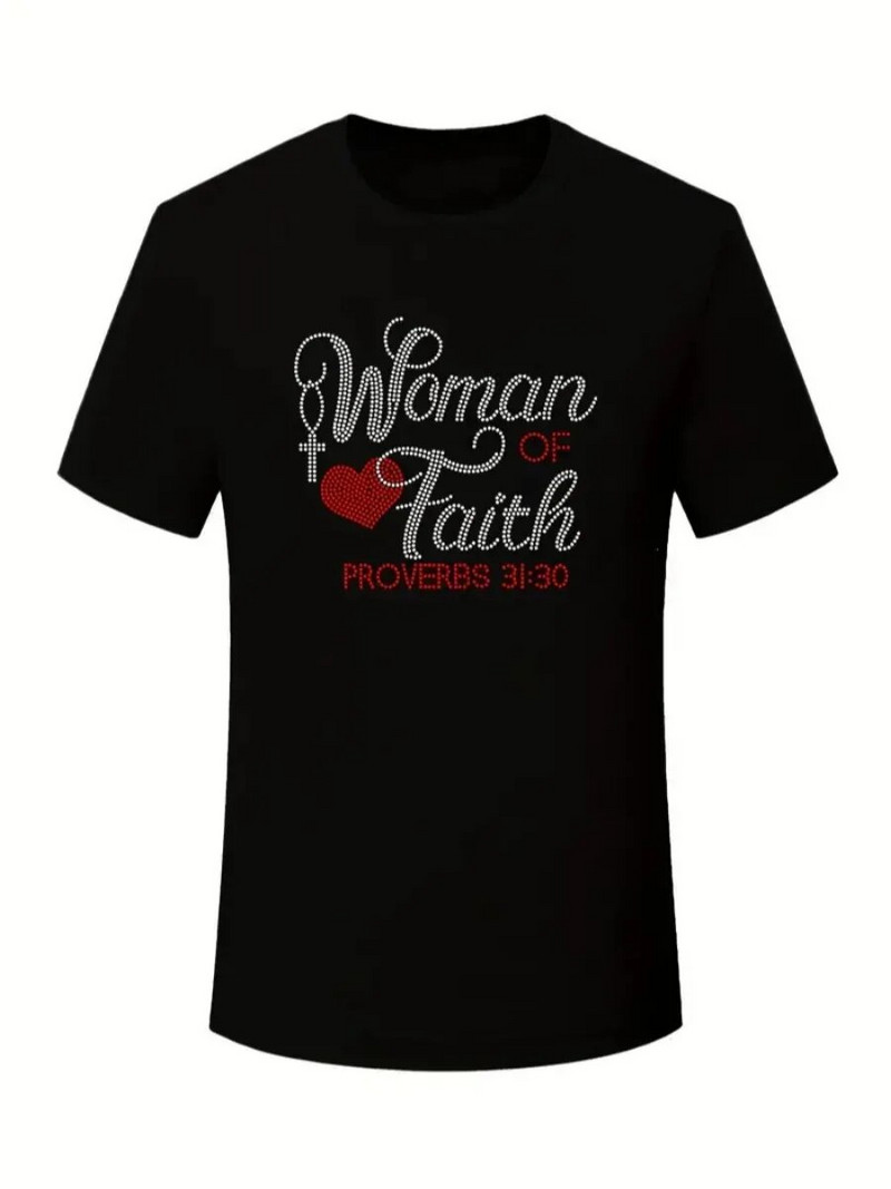 LW Plus Size majica kratkih rukava Heart Letter Decor T-shirt 2024 NOVA ljetna ženska majica kratkih rukava Ležerna ženska odjeća