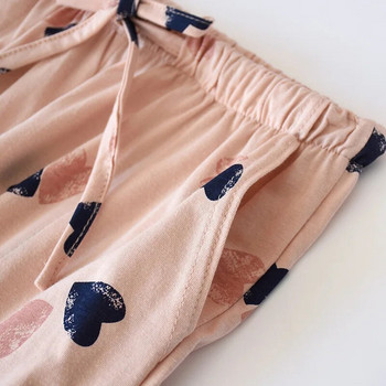 Мека пижама Панталони Памучно долнище за сън Дамски щампи Японски стил Пролет Лято Памучни домашни панталони Свободни панталони с голям размер