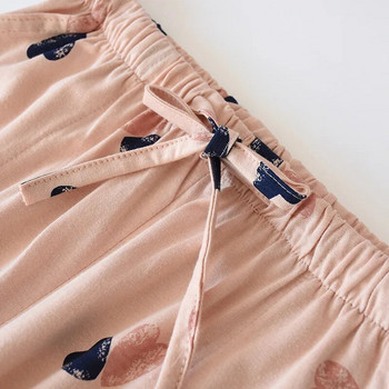 Мека пижама Панталони Памучно долнище за сън Дамски щампи Японски стил Пролет Лято Памучни домашни панталони Свободни панталони с голям размер