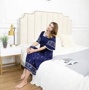 Široka spavaćica velike veličine ženska haljina s prazničnim uzorkom ženska ljetna pamučna spavaćica kratkih rukava ležerna ženska duga spavaćica
