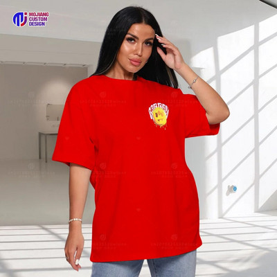 Μπλουζάκι σε μεγάλο μέγεθος Κορεατικής μόδας κοντομάνικο μπλουζάκι Γυναικεία κορυφαία χαμογελαστά γράμματα Street Wear μοτίβο καθημερινά ρούχα για ζευγάρι