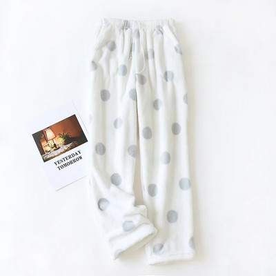 Moteriškos pižamos, apatinės miegui skirtos moteriškos rudens ir žiemos šiltos flanelinės kelnės Laisvos didelio dydžio storos koralų vilnos namų pižamos