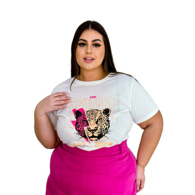 Nagy méretű pamut pólók női női harajuku tigris mintás betűnyomtatás alkalmi rövid ujjú pólók nyári pólók ruházat