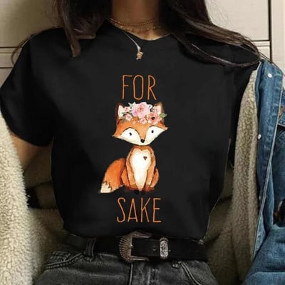 Fox Tee Camiseta Anime Lovely Tricou Plus Size Tricou Femei Haine Moda Femei Topuri Desene Animate Imprimate Tricou Grafic pentru Doamne