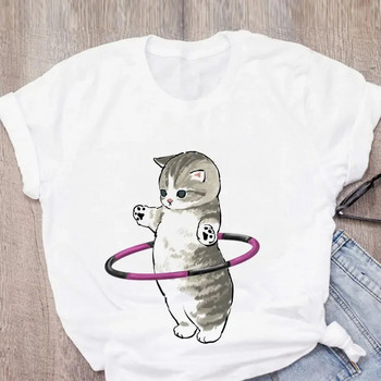 Μπλουζάκι Cartoon Plus Size Harajuku Γυναικείο T-shirt Cat Funny Graphic T-shirt 90s Print T-shirt Fashion Aesthetic Top Tee Female