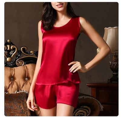 100% Mulberry siidist pidžaamakomplekt naistele siidist magamisriided Naiste lühikesed püksid tüdrukute ööpesu