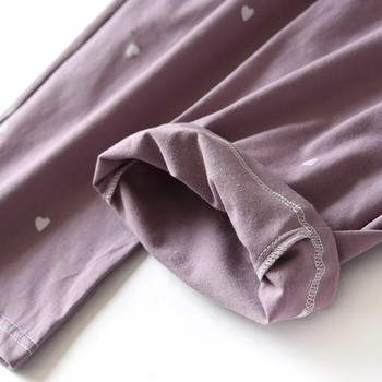 Долнища за сън Дамски домашни панталони Есенни пижами с щампи Панталони Памучни женски панталони с широки крачоли с еластичен шнур Свободно облекло за хол