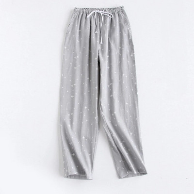 Sleep Bottoms Női Otthoni Nadrág Őszi Nyomtatott Pizsama Nadrág Pamut Női Elasztikus húzózsinór széles szárú Nadrág Laza nappali viselet